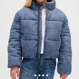 Denim puffer jacket